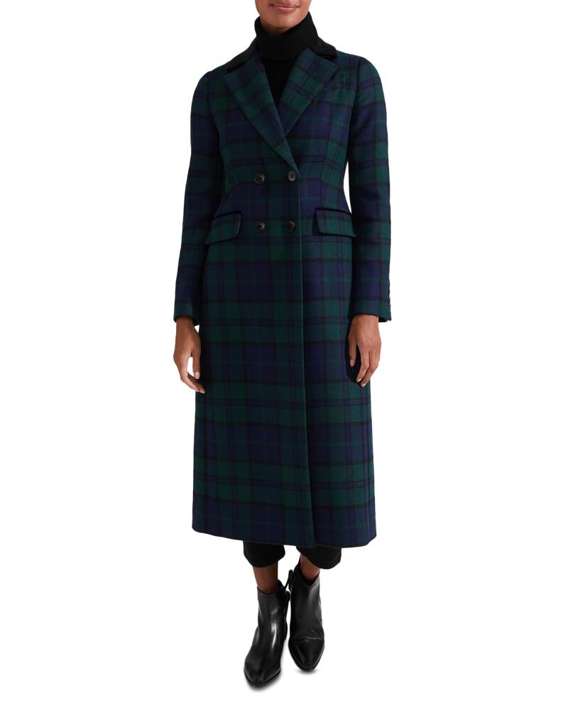 Hobbs London Patricia Plaid Double Breasted Coat Cover