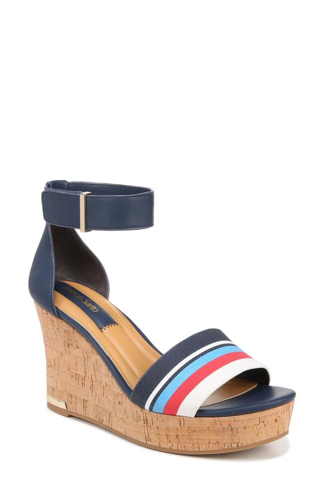 Franco Sarto Clemens Ankle Strap Wedge Sandal in Blue Multi Cover