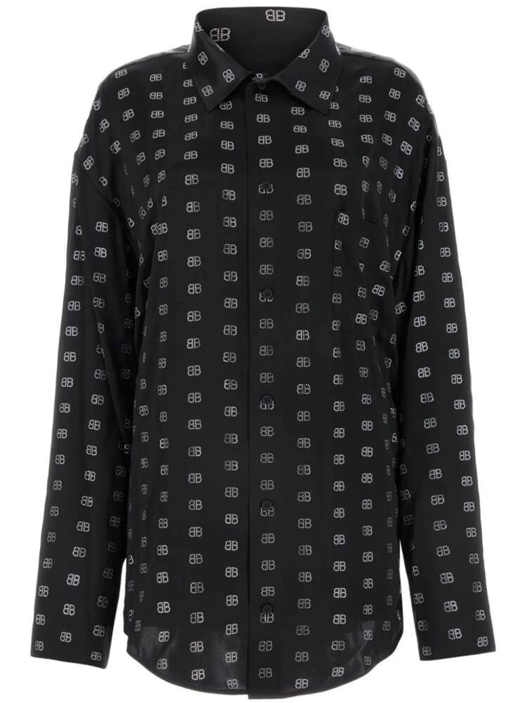 Balenciaga monogram silk shirt - Black Cover