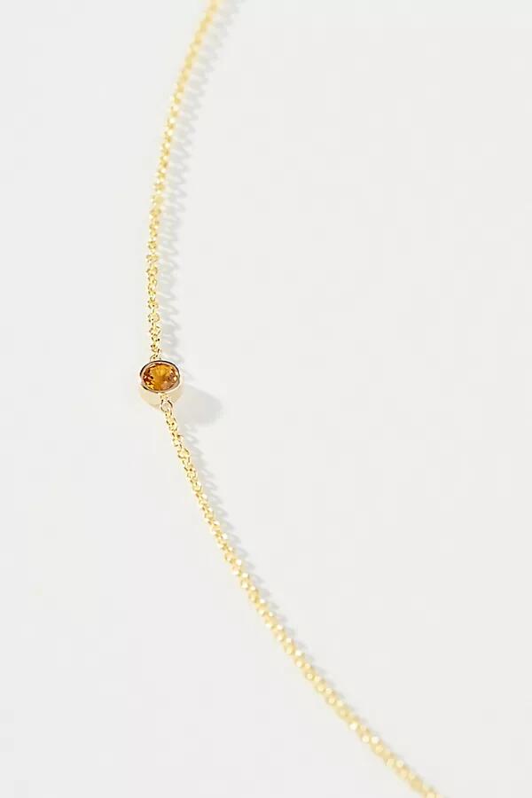 Maya Brenner 14k Yellow Gold Asymmetrical Birthstone Necklace Cover