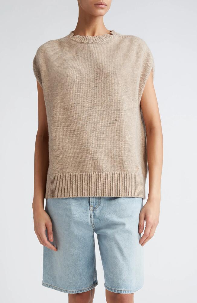 Loulou Studio Sagar Cap Sleeve Wool & Cashmere Sweater in Beige Melange Cover