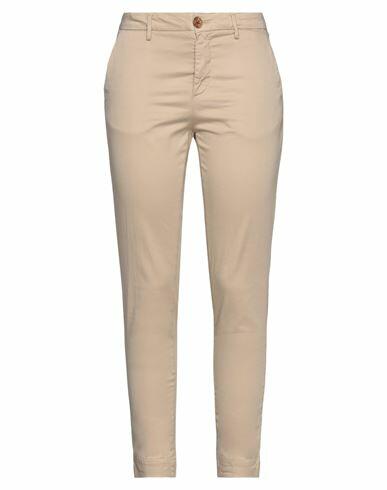 Aglini Woman Pants Beige Cotton, Elastane Cover