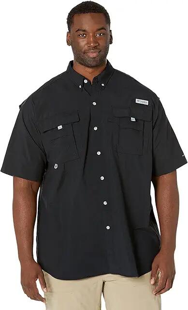 Columbia Big Tall Bahama II Short Sleeve Shirt (Black) Men's Short Sleeve Button Up Cover