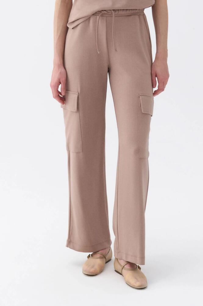 Nocturne Cargo Pants with Elastic Waistband in Dark Beige Cover