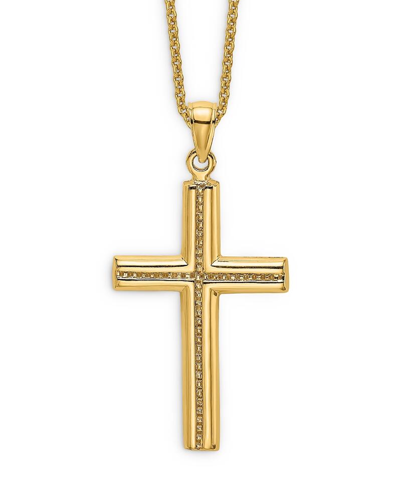 Bloomingdale's Fine Collection Men's Beaded Cross Pendant Necklace in 14K Yellow Gold, 20 - Exclusive Cover