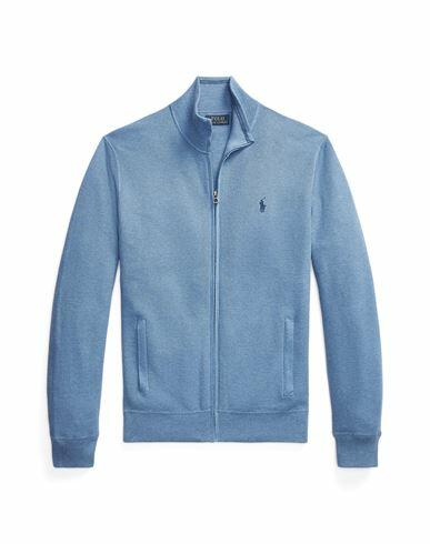 Polo Ralph Lauren Woven-stitch Cotton Full-zip Sweater Man Cardigan Pastel blue Cotton Cover