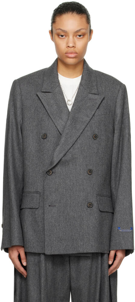 ADER error Gray Double-Breasted Blazer Cover