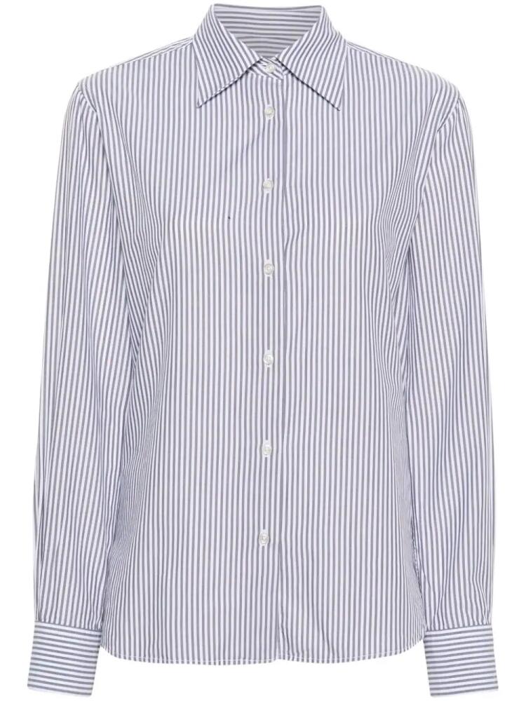 Officine Generale striped cotton shirt - Grey Cover