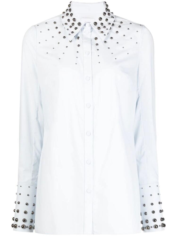 ERDEM Paola stud-detail poplin shirt - Blue Cover