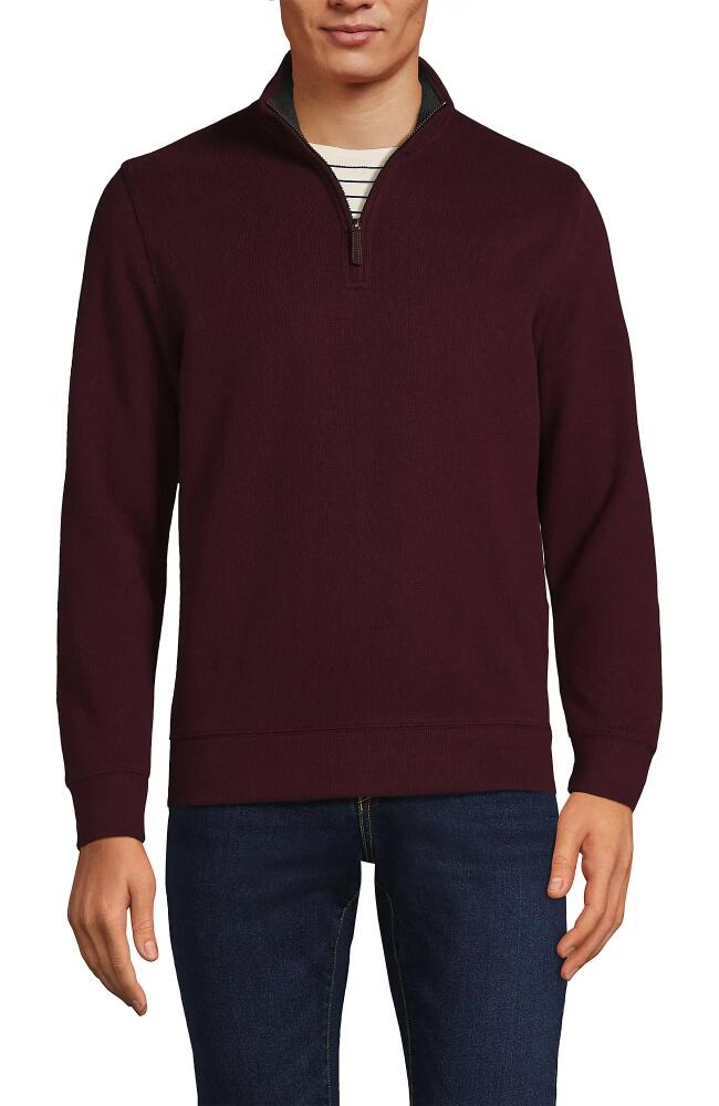 Lands' End Bedford Rib Quarter Zip Sweater in Royal Burgundy Cover