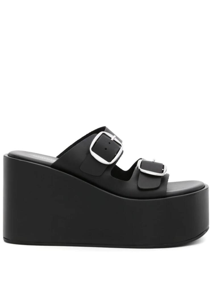 Coperni 100mm leather wedge sandals - Black Cover