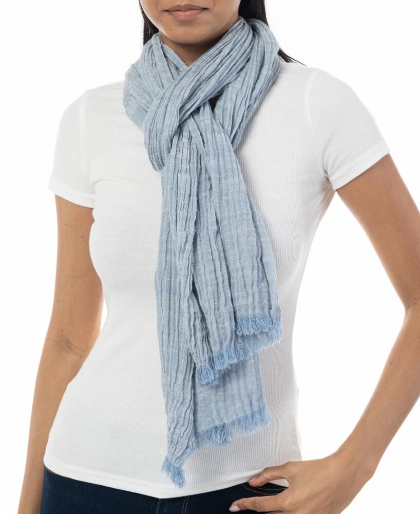 Style & Co Women's Textured Linen-Look Scarf, Created for Macy's - Chambray Cover