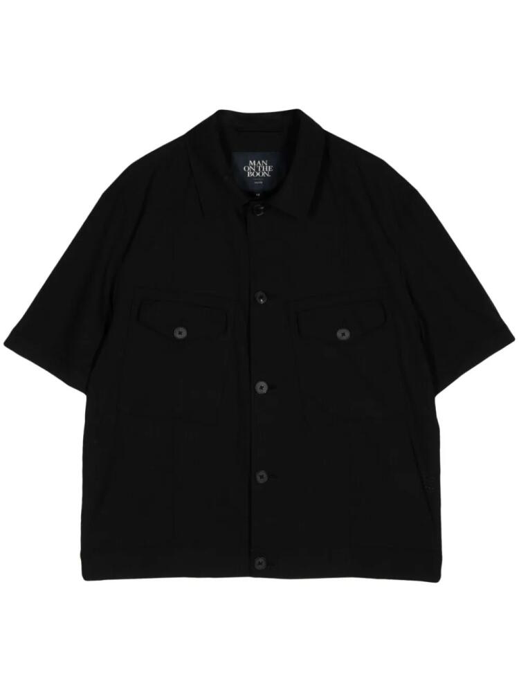 Man On The Boon. short sleeved buttoned jacket - Black Cover