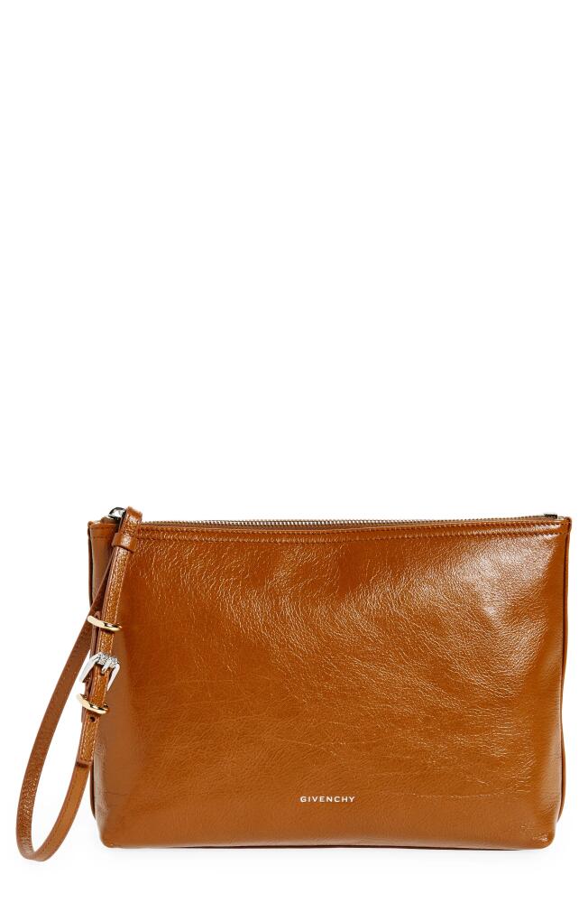 Givenchy Voyou Leather Zip Pouch in Soft Tan Cover