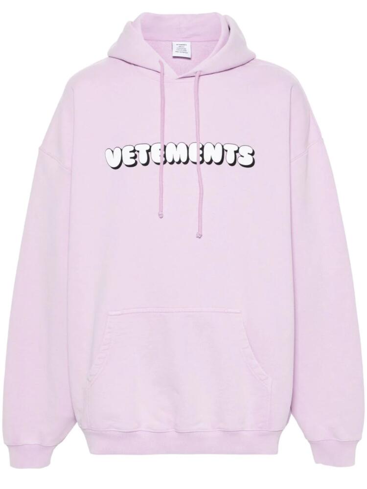 VETEMENTS logo-print hoodie - Pink Cover