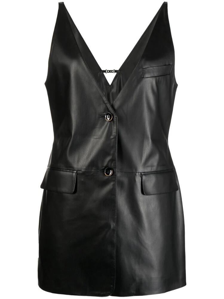 Goen.J faux-leather sleeveless mini dress - Black Cover