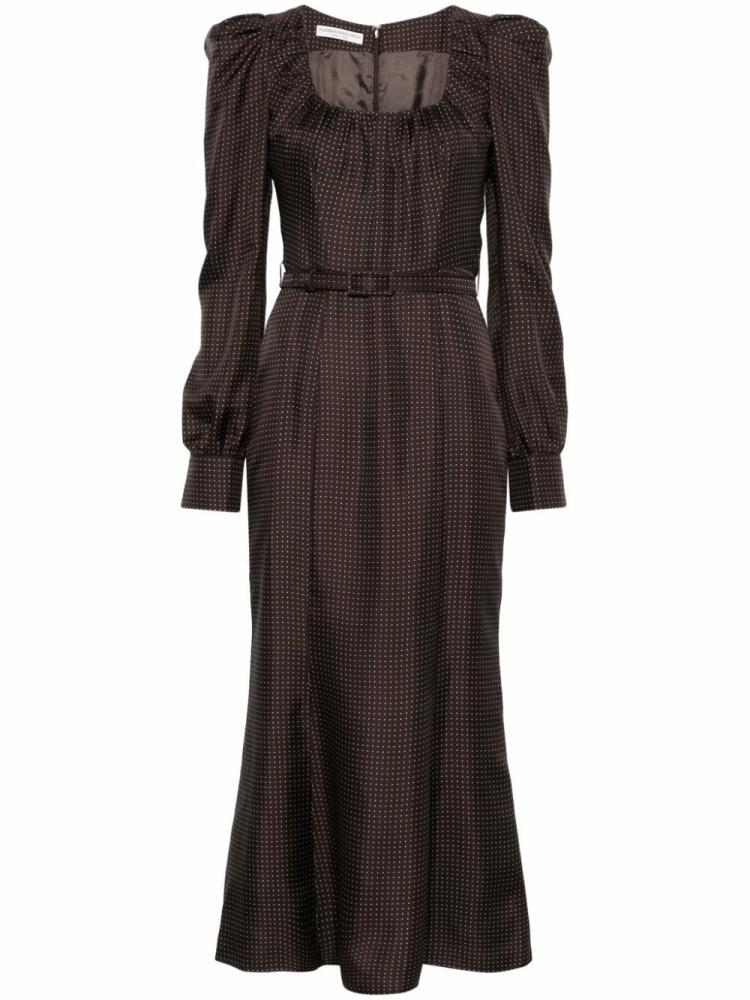 Alessandra Rich polka-dot midi dress - Brown Cover