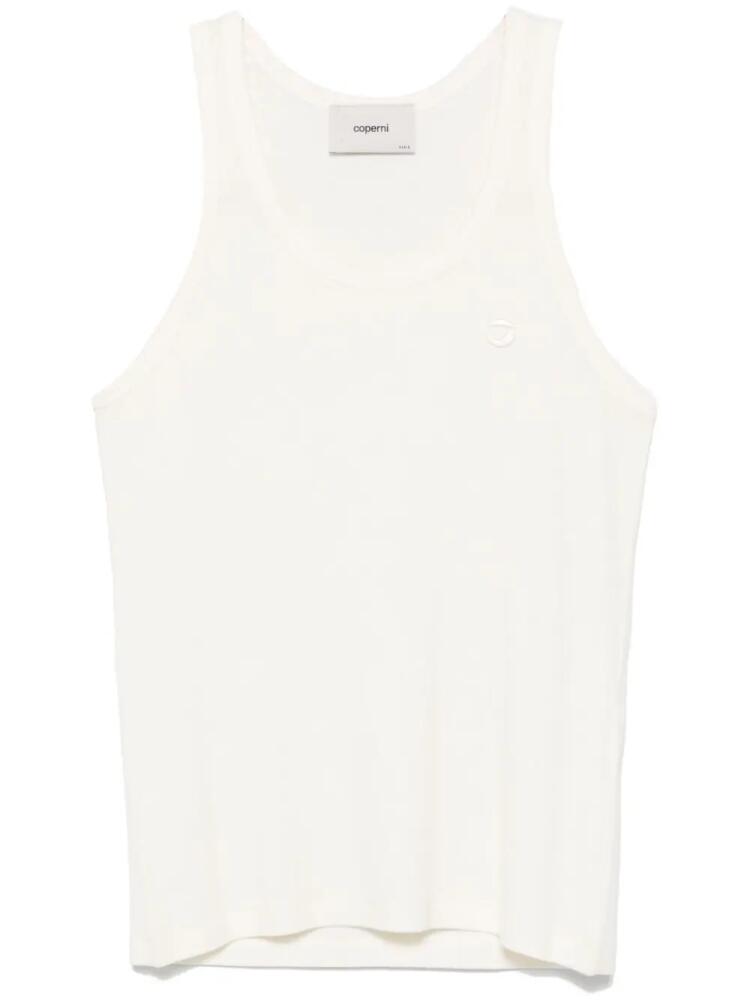 Coperni logo-embroidered tank top - Neutrals Cover