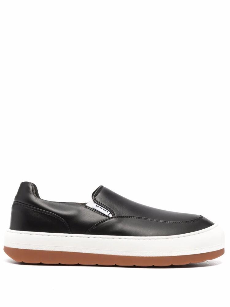 Sunnei panelled slip-on leather sneakers - Black Cover