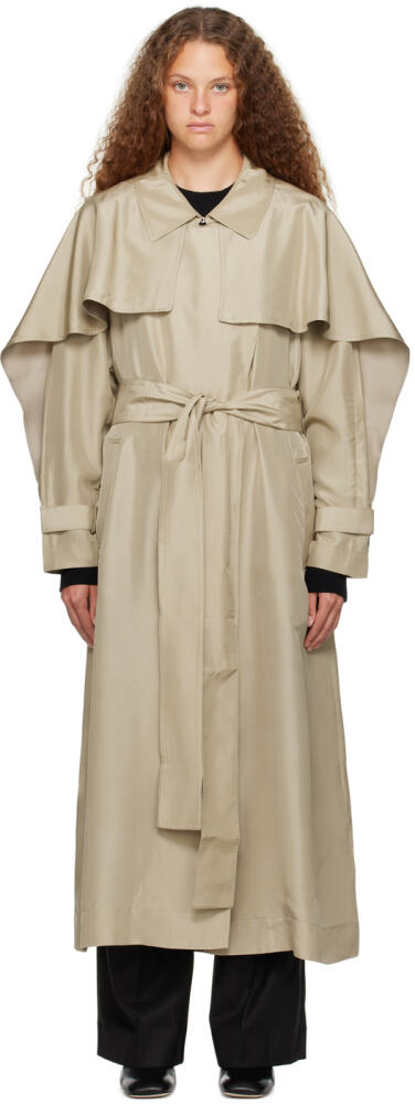 Victoria Beckham Beige Fluid Trench Coat Cover