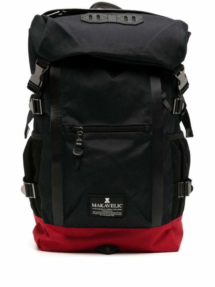 Makavelic contrasting-detail logo-patch backpack - Black Cover