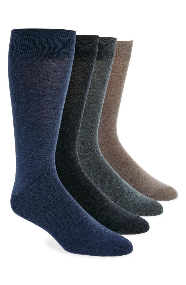 Nordstrom Assorted 4-Pack Pima Cotton Blend Dress Socks in Black Navy Multi Cover