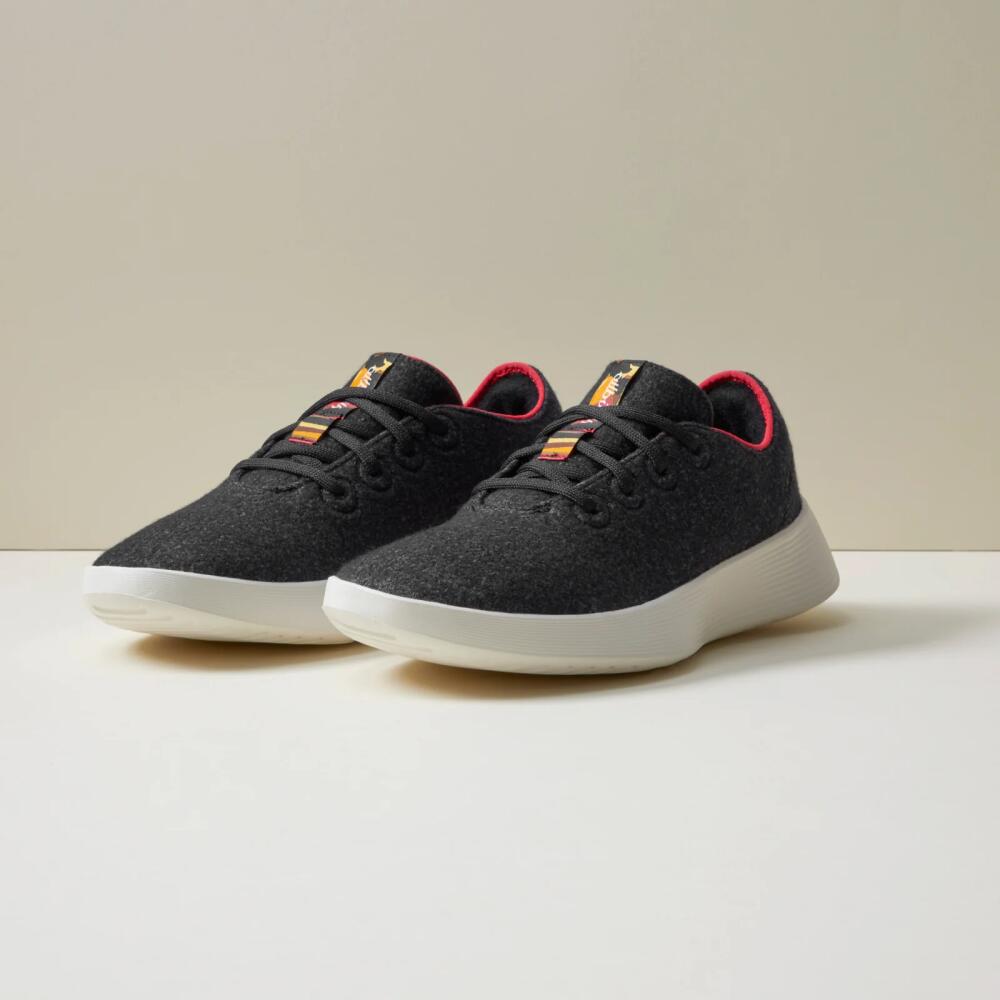 Allbirds Men's Wool Runner Go, Natural Black/Kea Red Cover