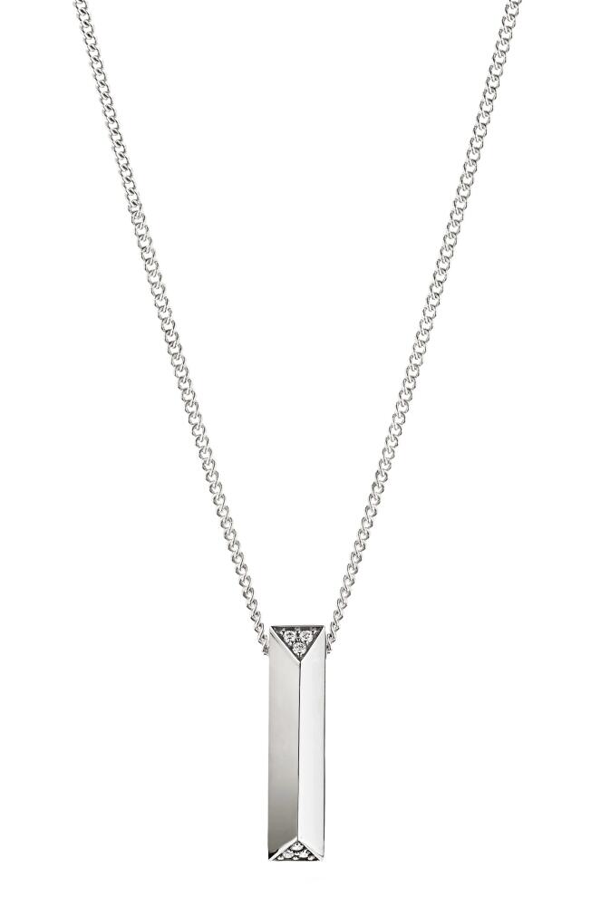 Cast The Blade Pavé Diamond Pendant in Silver Cover