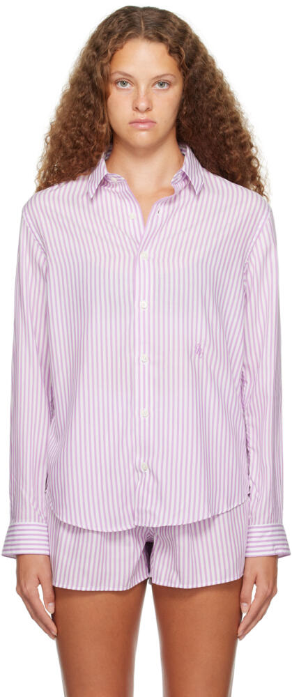 Sporty & Rich Purple SRC Oversized Pyjama Shirt Cover