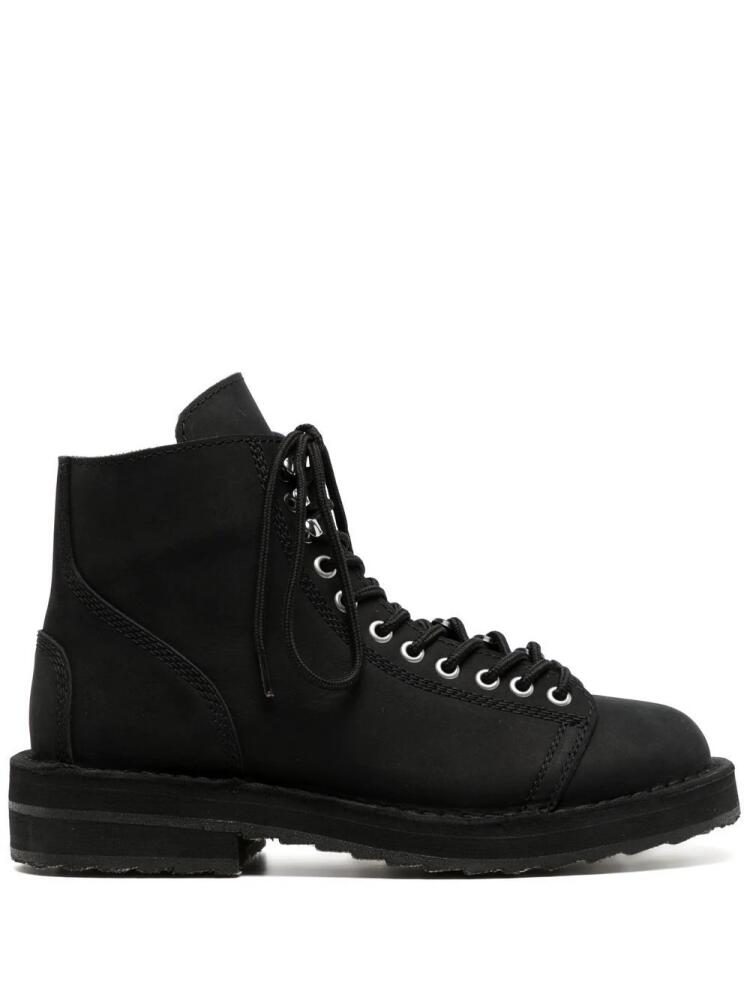 Yohji Yamamoto lace-up leather ankle boots - Black Cover