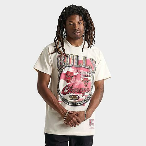 Mitchell And Ness Men's Chicago Bulls NBA Crown Jewels Graphic T-Shirt in Off-White/Natural Cover