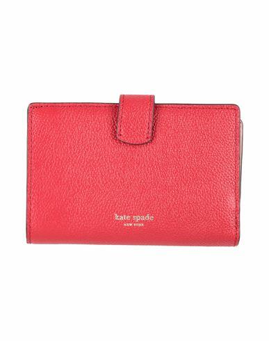 Kate Spade New York Woman Wallet Brick red Bovine leather, PVC - Polyvinyl chloride Cover