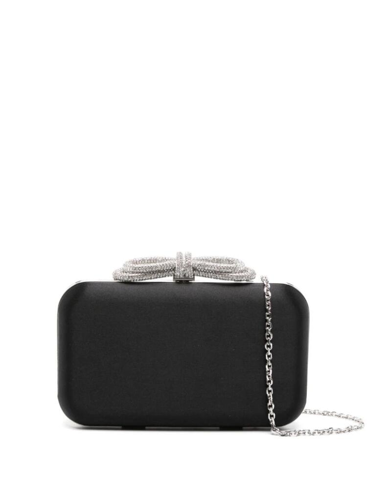 MACH & MACH crystal-embellished bow clutch - Black Cover