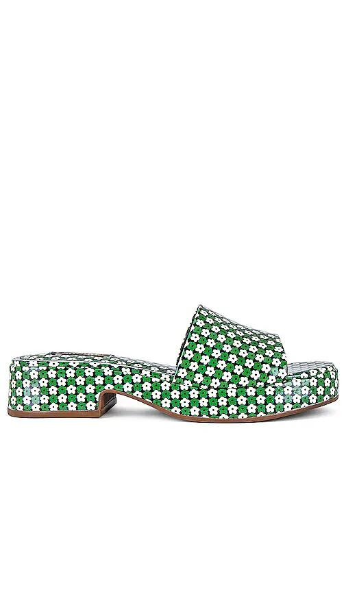 Larroude Athena Mule in Green Cover