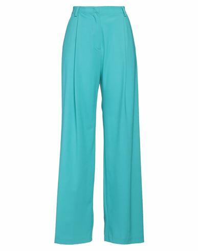 Niū Woman Pants Turquoise Polyester, Virgin Wool, Elastane Cover