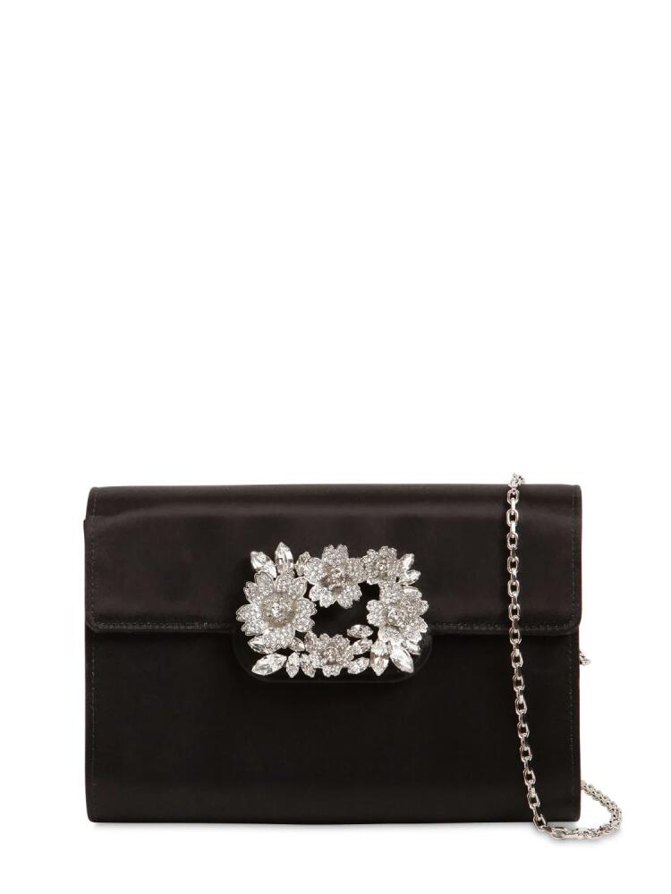 ROGER VIVIER Bouquet Embellished Satin Clutch Cover