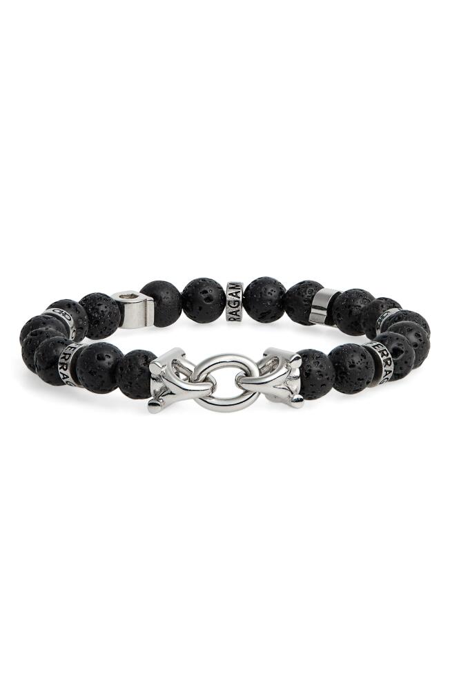 Salvatore Ferragamo Stone Bead Bracelet in Lava Stone Cover