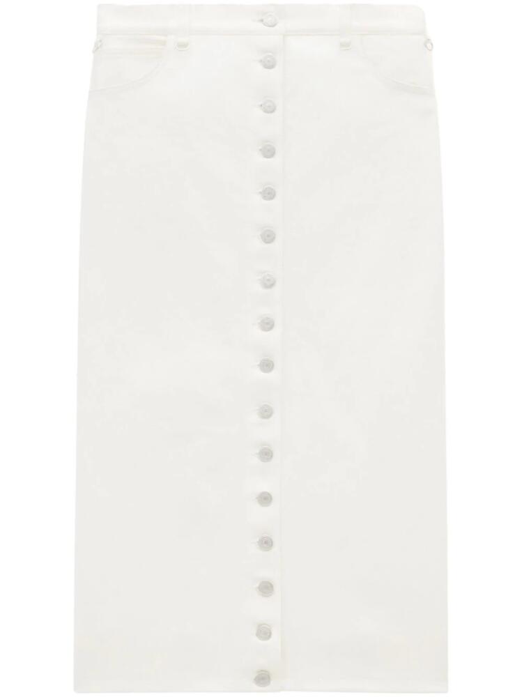 Courrèges low-rise denim midi skirt - White Cover