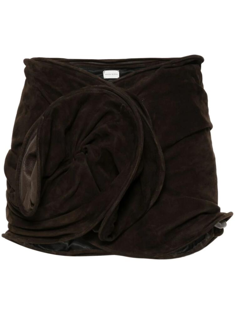 Magda Butrym rose-motif suede mini skirt - Brown Cover