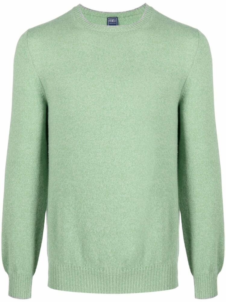 Fedeli crew-neck cashmere jumper - Green Cover