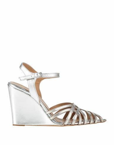 Divine Follie Woman Sandals Silver Soft Leather Cover