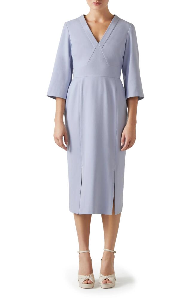 LK Bennett Sky V-Neck Crepe Dress in Light Blue Cover