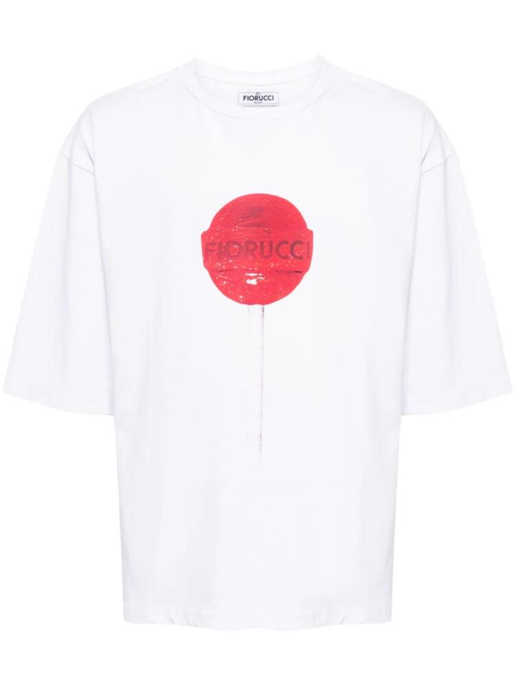 Fiorucci lollipop-logo cotton T-shirt - White Cover