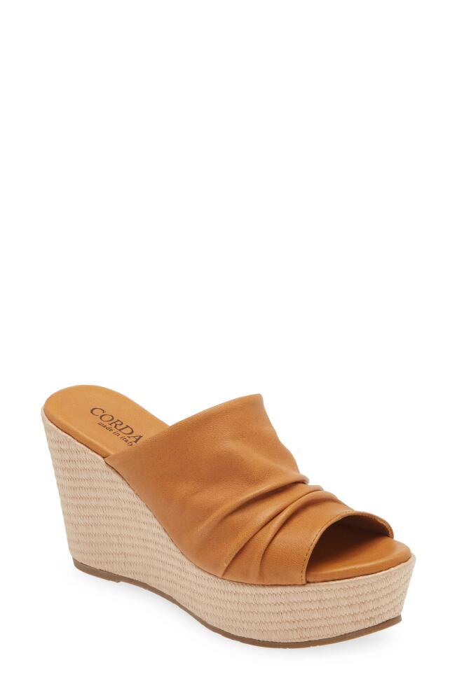 Cordani Henley Espadrille Platform Wedge Slide Sandal in Nappa Pelle Cuoio Cover