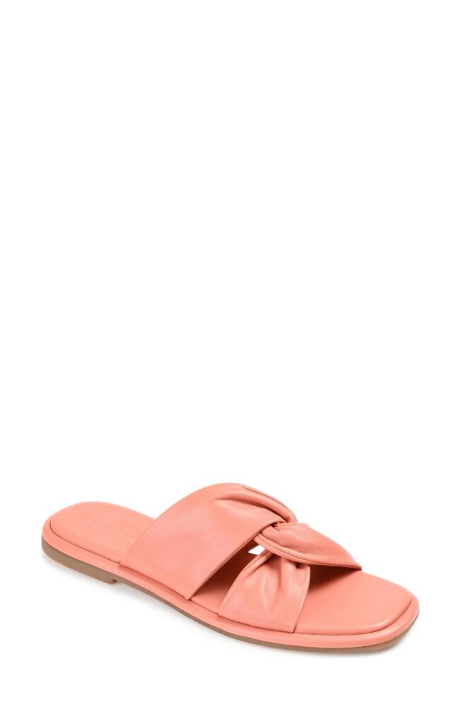 Journee Signature Kanndice Crisscross Slide Sandal in Clay Cover