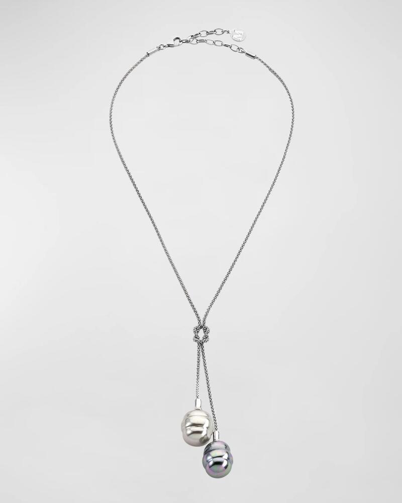 Majorica Tender 2-Pearl Y-Drop Necklace, Silver Cover