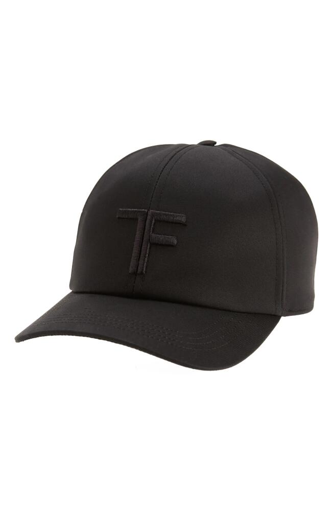 TOM FORD Logo Monogram Cotton Twill Baseball Cap in Black Cover