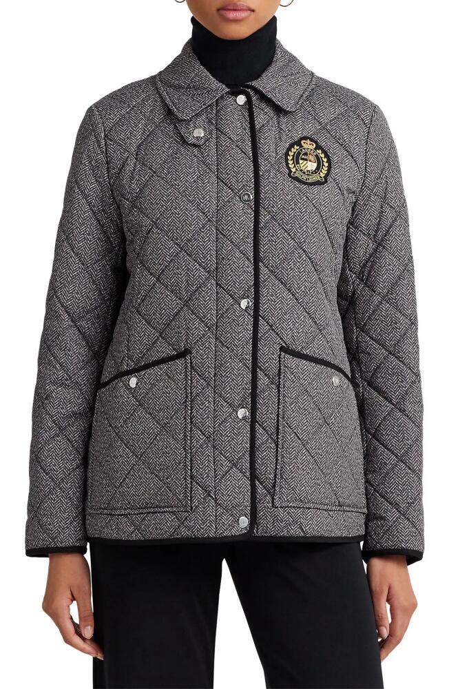 Lauren Ralph Lauren Herringbone Quilted Water Resistant Jacket in Black/White Cover