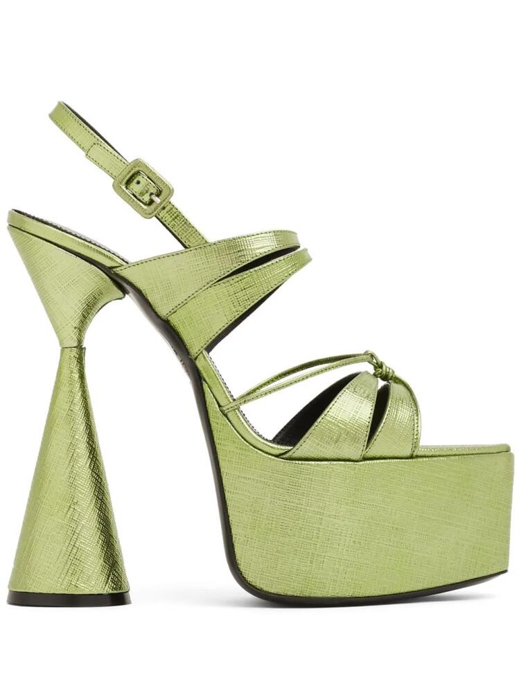 D'ACCORI Belle 150mm platform sandals - Green Cover