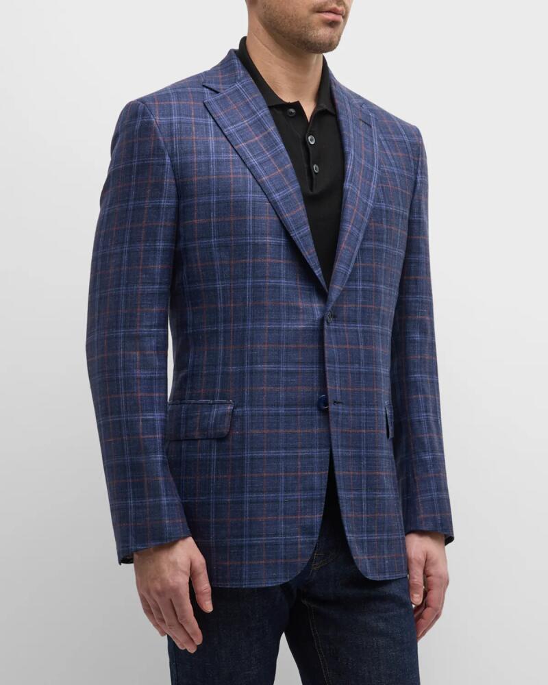 Brioni Men's Cashmere-Blend Plaid Sport Coat Cover